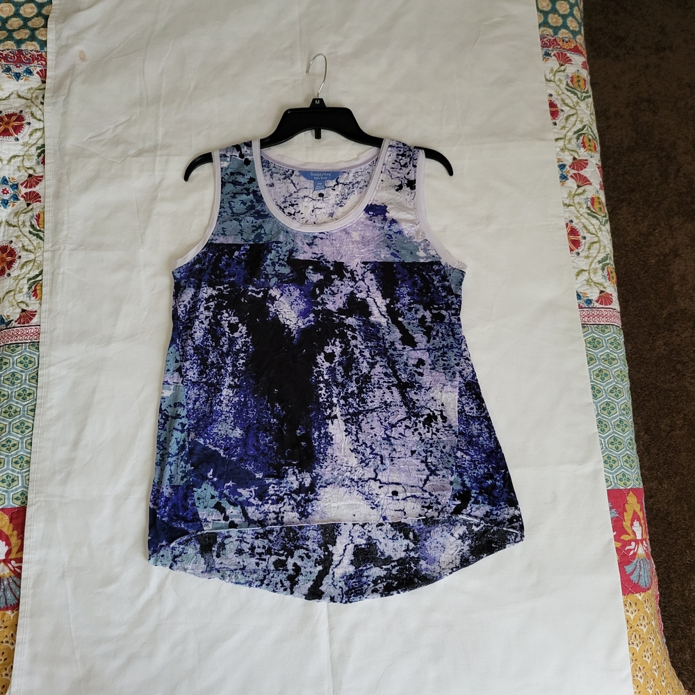 Simply Vera Vera Wang Relaxed Graphic Tank Top Blue Purple